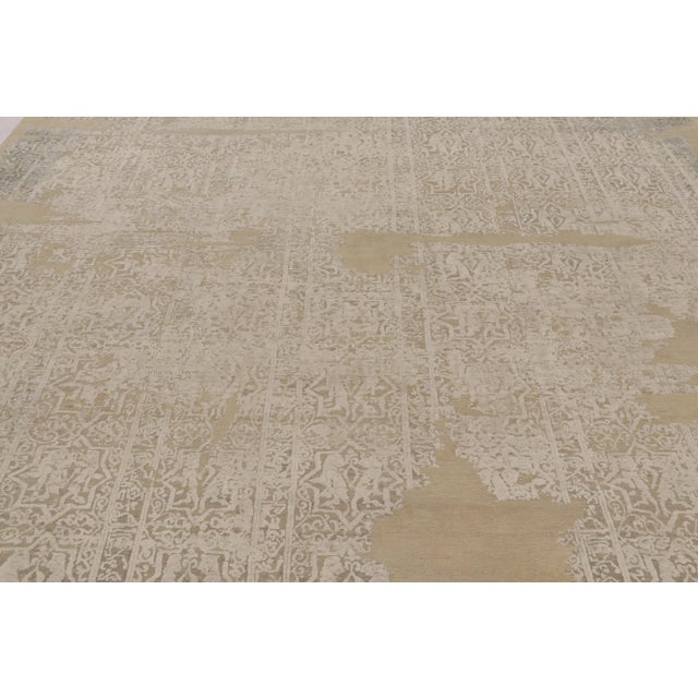 Rug & Kilim Rug & Kilim's Modern Abstract Rug in Chalk and Ash Fragment Design For Sale - Image 4 of 8