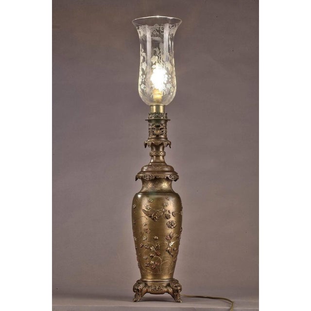 Chinese Style Kerosene Lamps with Birds, Set of 2 For Sale - Image 17 of 18