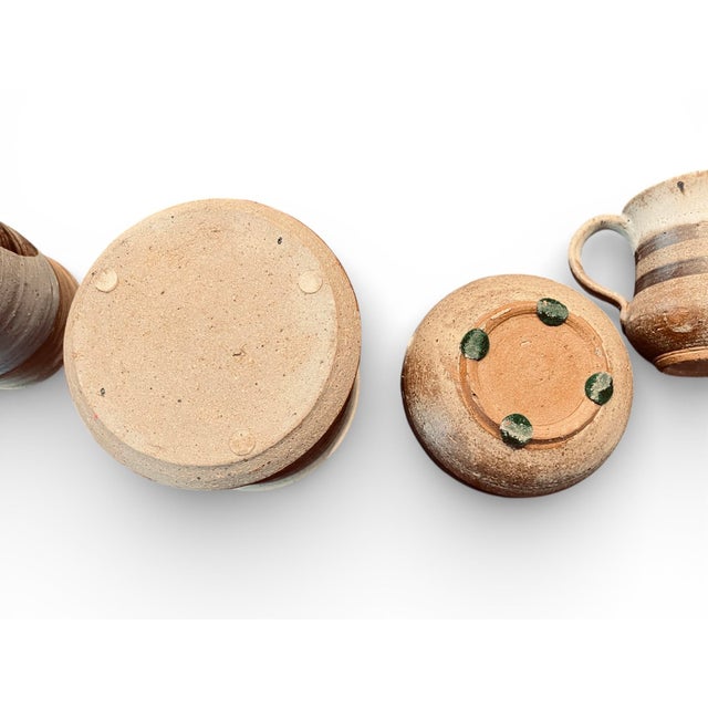 1970s Mid-Century American Studio Stoneware Vase and Vessel Set For Sale - Image 5 of 5