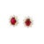 Contemporary 2.34 Carats Ruby Diamond 18k Yellow Gold Halo Earrings, Gia Certified, A Pair For Sale - Image 3 of 6