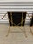 Glam Rock Snakeskin Benches With Brass X-Base For Sale - Image 9 of 10