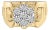 14K Yellow Gold Plated .925 Sterling Silver 1/3 Cttw Miracle-Set Floral Diamond Cluster Ring (I-J Color, I1-I2 Clarity) - Size 12 For Sale