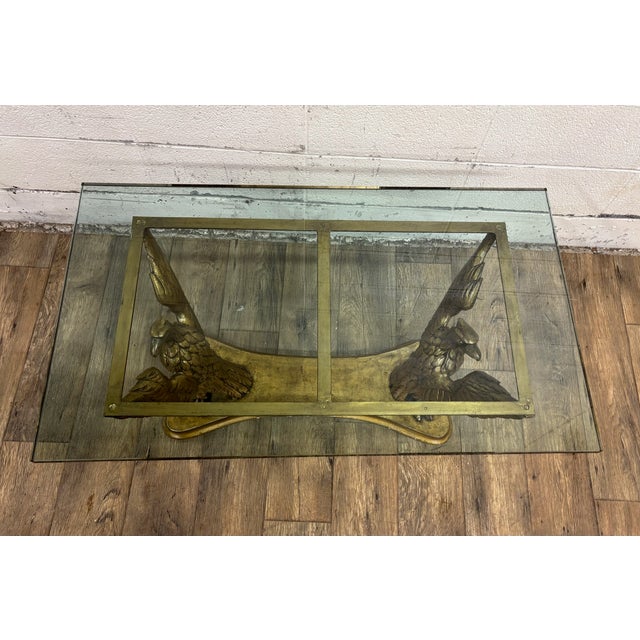 Vintage Italian Made Regency Neoclassical Style Glass Top Coffee Cocktail Table For Sale In Kansas City - Image 6 of 15