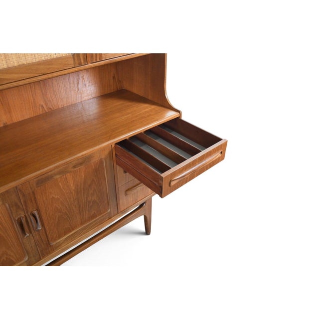 Mid 20th Century Mid 20th Century Tall G Plan Fresco Teak + Cane Credenza / Sideboard For Sale - Image 5 of 13