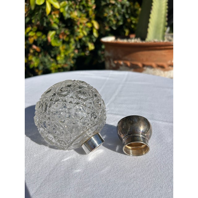 Vintage Sterling Silver & Cut Crystal Perfume Bottle For Sale - Image 11 of 13