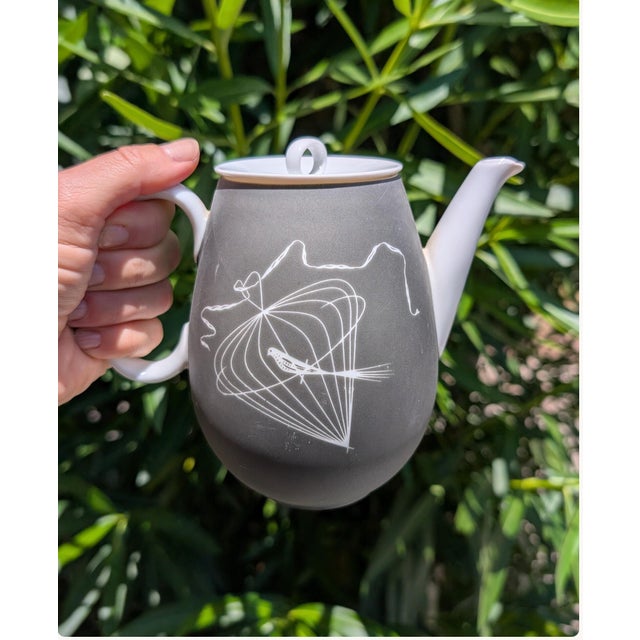 Slate Gray Modern Vintage Johann Haviland Bavaria Papageno Tea Set for 6 For Sale - Image 8 of 11