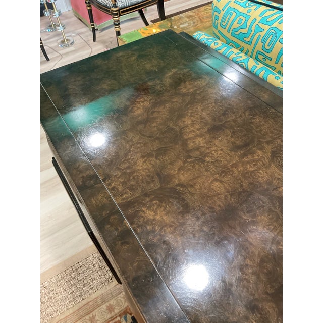 Wood 1960s Vintage William Doezema Burled Amboyna Wood and Brass Mastercraft Credenza For Sale - Image 7 of 11