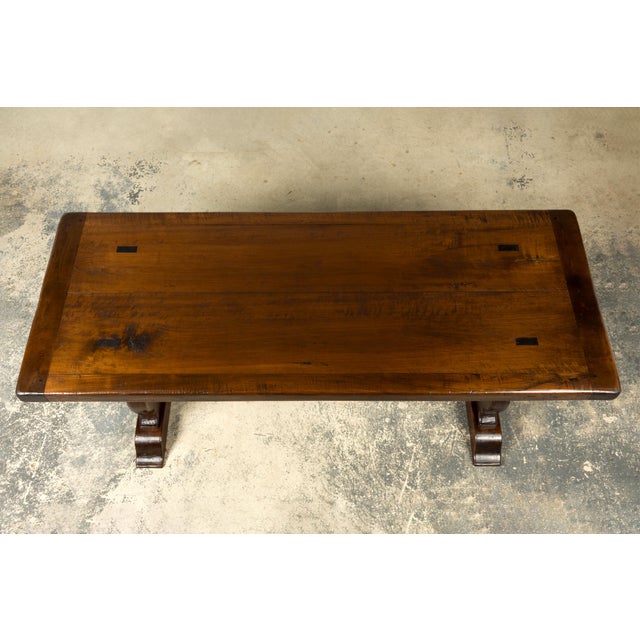 19th Century French Provincial Walnut Dining Table With Trestle Base For Sale - Image 4 of 18