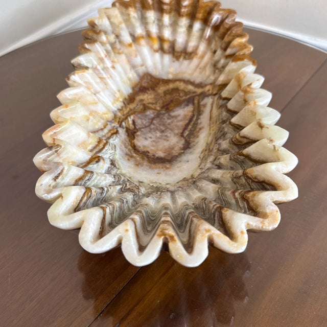 Gemstone Vintage 1970s Hand Carved Decorative Onxy Bowl For Sale - Image 7 of 11