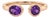 Amethyst Two Stone Ring | Dainty Purple Gemstone Open Cuff Ring | 18k Gold Plated Stacking Ring | Gift for Her Us 7 For Sale