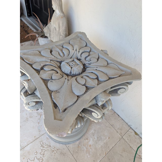 Gray 1960s Concrete Pedestal/ Plant Stand For Sale - Image 8 of 8