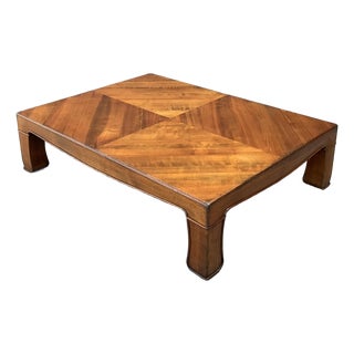 Vintage Chevron Wood Coffee Table For Sale