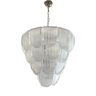 Diamante Transparent Petals Murano Glass Chandelier by Simoeng For Sale