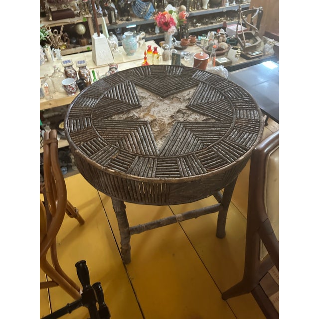 Up for consideration is a beautiful vintage rustic style wooden side table with a star design. This would look lovely in...