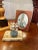 Traditional Oval Walnut Wood & Gold Finish Table Top Mirror For Sale - Image 11 of 12