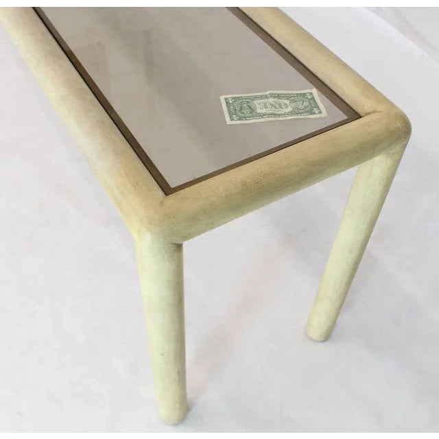 1970s Mid-Century Modern Phyllis Morris Faux Parchment Console Table For Sale - Image 6 of 10