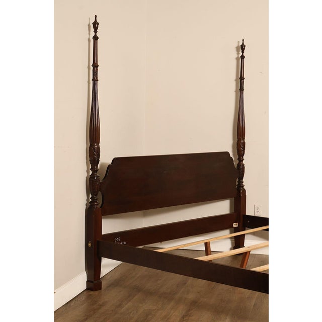 Ethan Allen Ethan Allen Georgian Court Cherry King Four Poster Bed Frame For Sale - Image 4 of 18