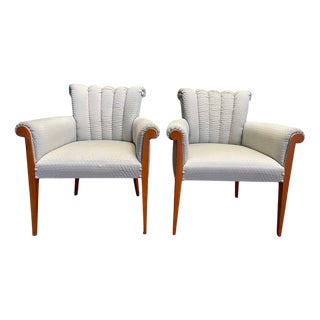 Set of Art Deco Style Bergère Armchairs For Sale