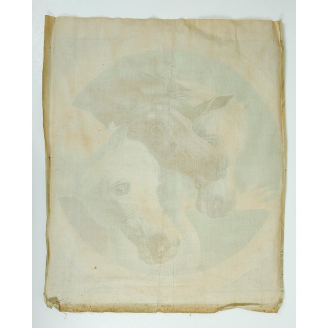 Textile Late 19th Century Chromolithograph Three Pharaohs Horses on Fabric For Sale - Image 7 of 7