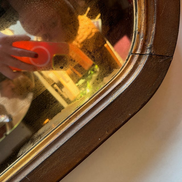 1900s Antique American Ogee-Top Wall Mirror, Original Glass For Sale - Image 12 of 12