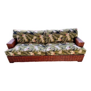Tommy Bahama Lexington Woven Rattan Sofa For Sale