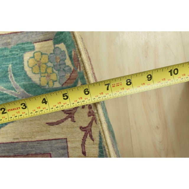 William Morris Rug 9’11” X 13’3” Beige Wool Hand-Knotted Oriental Carpet For Sale - Image 13 of 15