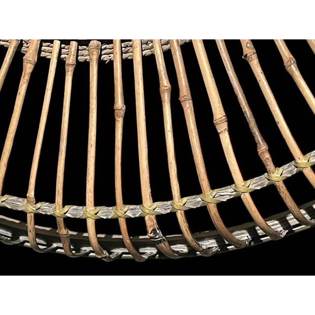 Late 20th Century Sunburst Bamboo Mirror in the Style of Franco Albini (Designer) For Sale - Image 5 of 16