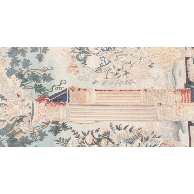 French Doris Leslie Blau French Vintage Floral Soft Beige Hand-Knotted Wool Carpet For Sale - Image 3 of 8