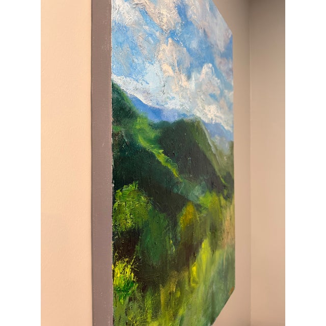 Green Higher Places Impressionist Oil Painting For Sale - Image 8 of 11
