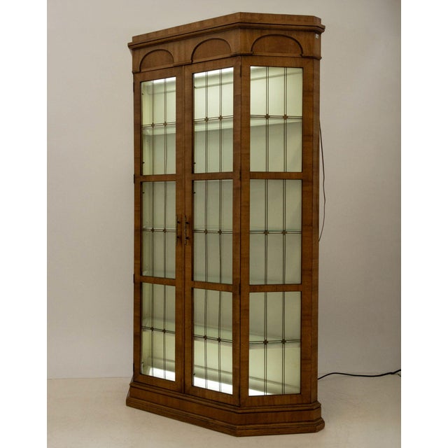 Late 20th Century Neoclassical Style Fruitwood and Glass Vitrine For Sale - Image 5 of 10