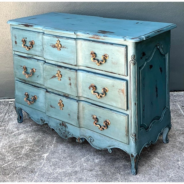 Mid 20th Century Vintage Patinated Roll Front Commode For Sale - Image 5 of 12