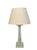 Neoclassical Restoration Hardware Saxon 28” Solid Crystal Glass Table Lamp – Neoclassical Doric Column, Original Shade For Sale - Image 3 of 11