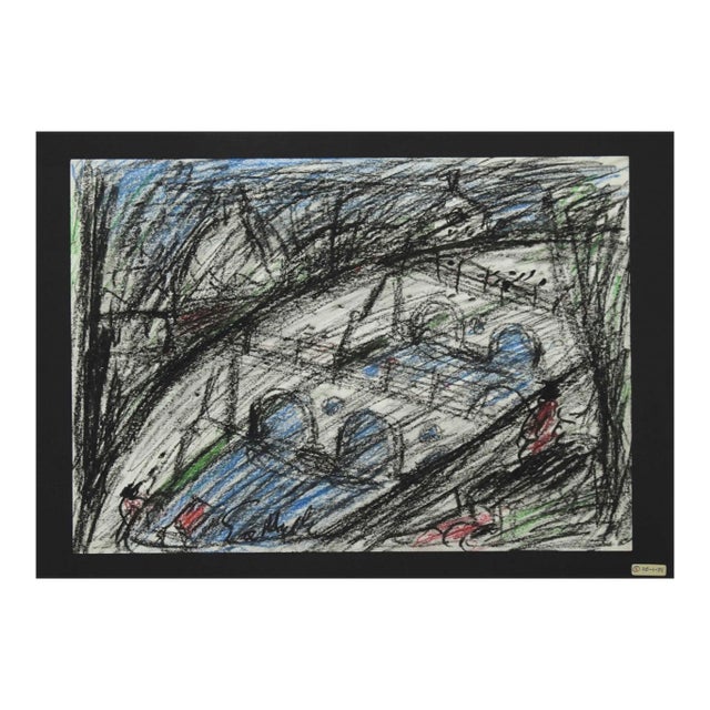 Nazareno Gattamelata, Bridges, Oil Pastels, 1970s For Sale