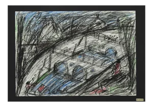 Nazareno Gattamelata, Bridges, Oil Pastels, 1970s