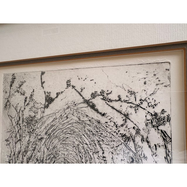 1980s Vincent Chargualaf Intaglio Etching Artist Print Tunnel of Trees Framed PNW For Sale - Image 4 of 5