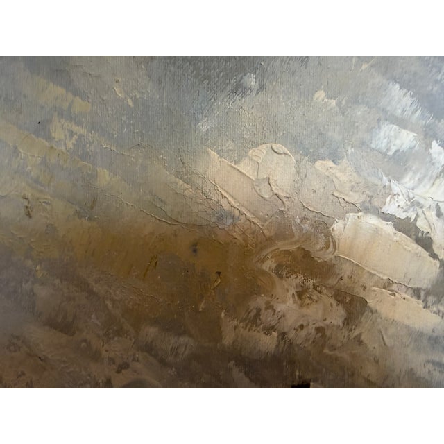 Textile Late 20th Century Listed Artist C. Burnett Oil Painting on Canvas, Paris Street View Framed Signed For Sale - Image 7 of 10