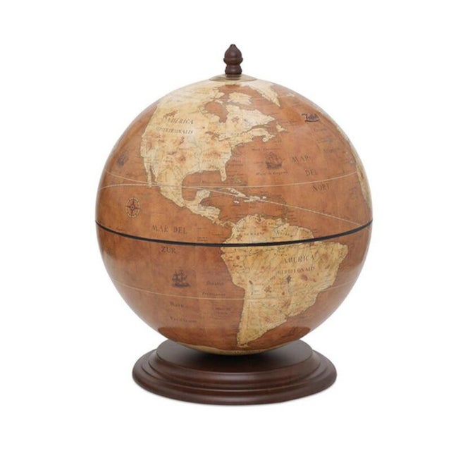 Wood Jupiter Rust Globe Bar by Zoffoli Mappamondi For Sale - Image 7 of 7