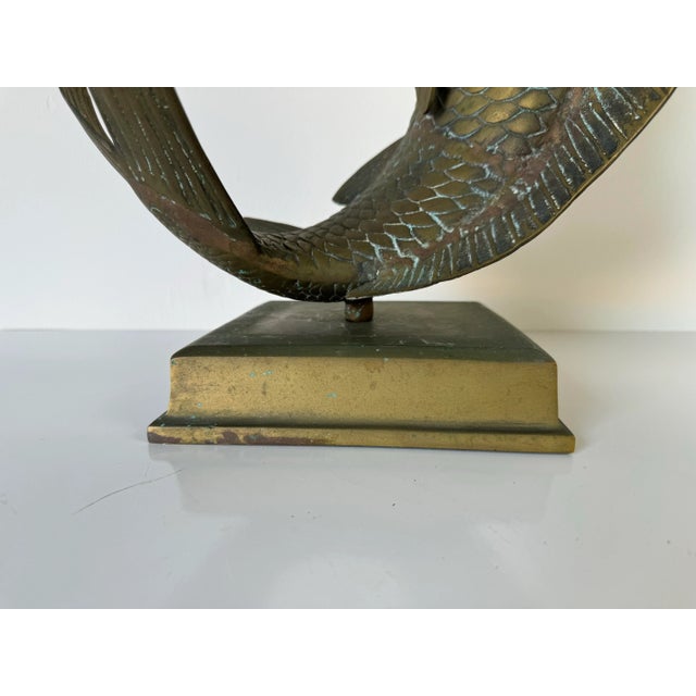 1960's Vintage Solid Brass Koi Fish on Base Sculpture/ Sold For Sale - Image 4 of 12