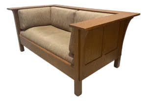 1990s Stickley Craftsman Prairie Settle Loveseat