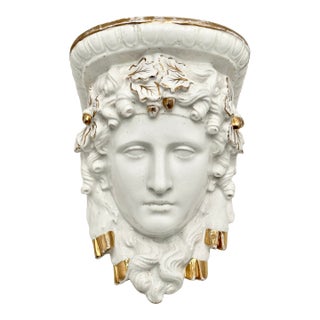 Beautiful Antique Victorian Neoclassical Era Paris Hard Paste Porcelain Wall Hanging Shelf - Circa Mid 19th Century For Sale