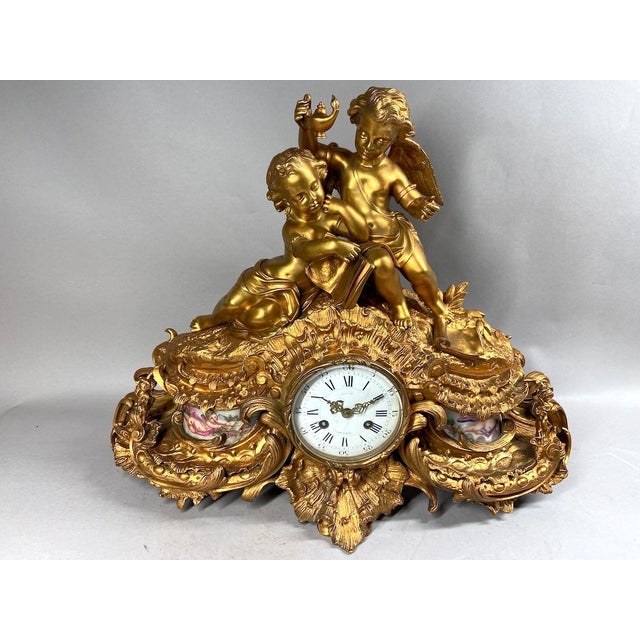 1860s Japy Freres Louis XVI Gold Bronze Sevres Clock For Sale - Image 18 of 18