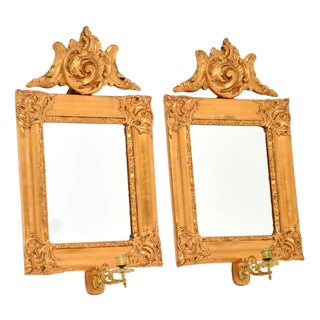 Antique Swedish Gilt Wood Mirrors, 1880, Set of 2 For Sale
