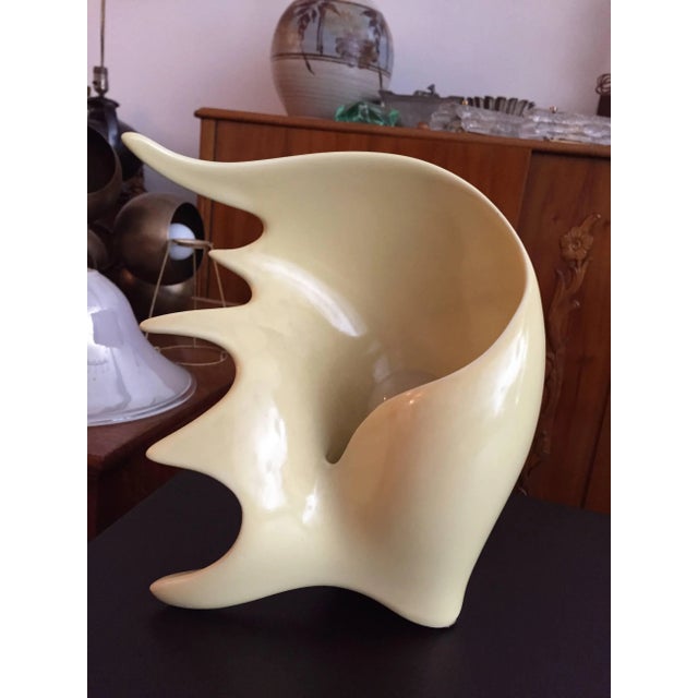Mid-Century Modern Italian 1950s Antonia Campi Conchiglia Pottery Lamp For Sale - Image 3 of 7