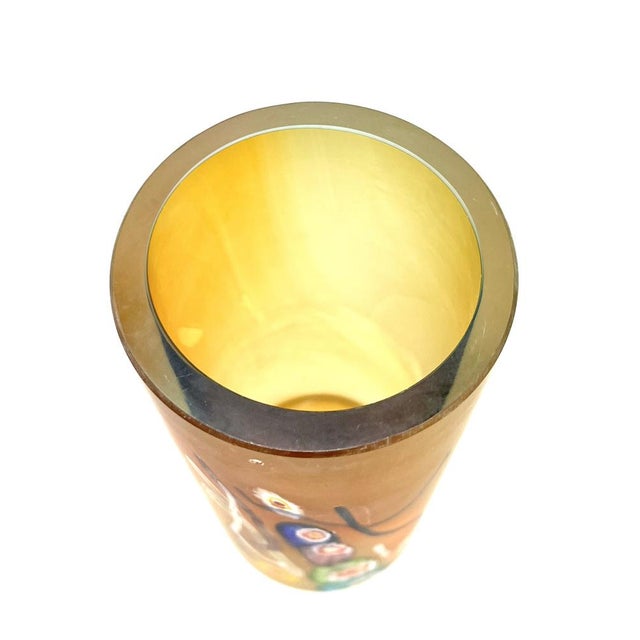 Postmodern Cylindrical Vases in Vetro Satinato with Millefiori Murrine, Murano, 1980s, Set of 2 For Sale - Image 15 of 18