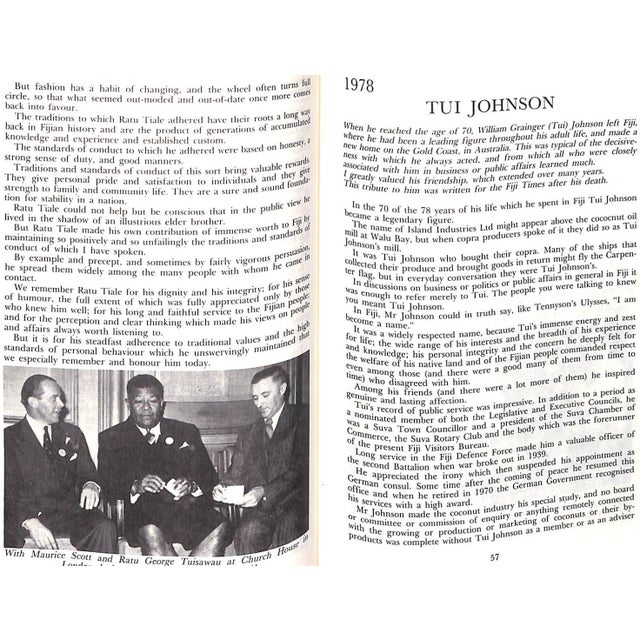 "Mainly About Fiji: Selected Writings, Broadcasts, and Speeches 1930-1987" Usher, Len (Inscribed) For Sale In New York - Image 6 of 7