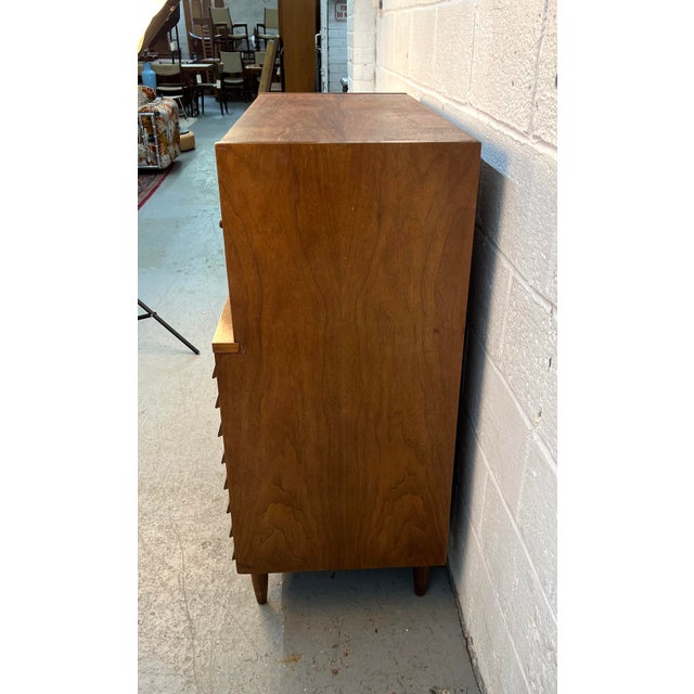 Wood Mid 20th Century American of Martinsville 'Dania' Walnut High-Boy Dresser by Merton Gershun For Sale - Image 7 of 17