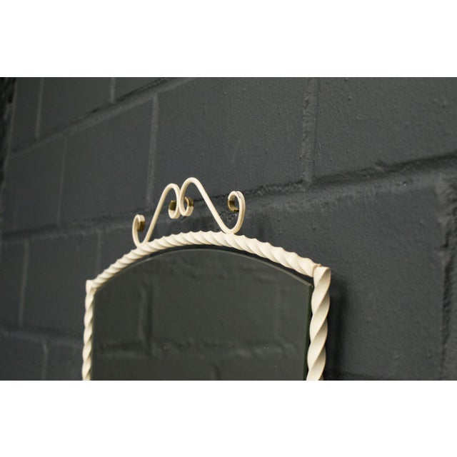 Mid-Century Modern Mid-Century German White Metal Wall Mirror, 1950s For Sale - Image 3 of 6