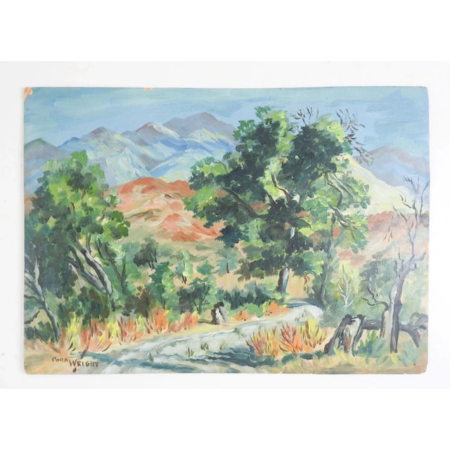 Rustic Vintage Mountain Road Landscape Painting For Sale - Image 3 of 4