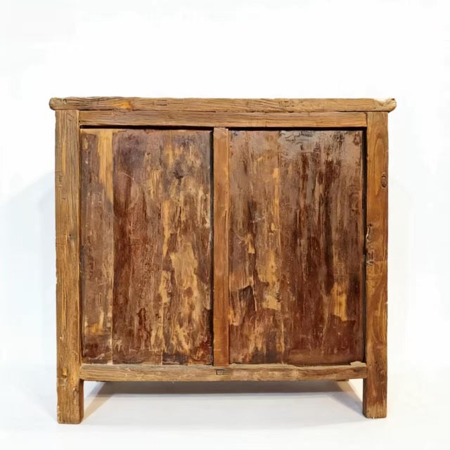 Naturally Aged 4 Panel Elm Cabinet For Sale - Image 11 of 12