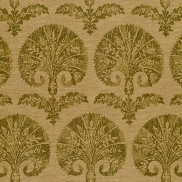 Schumacher Tasha Carnation Fabric in Basil For Sale